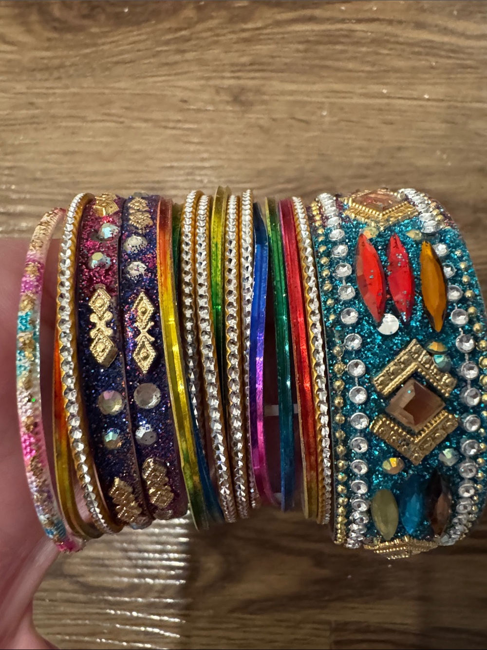 Vibrant Multicolor Women's Decorative Bangle Bracelet Set